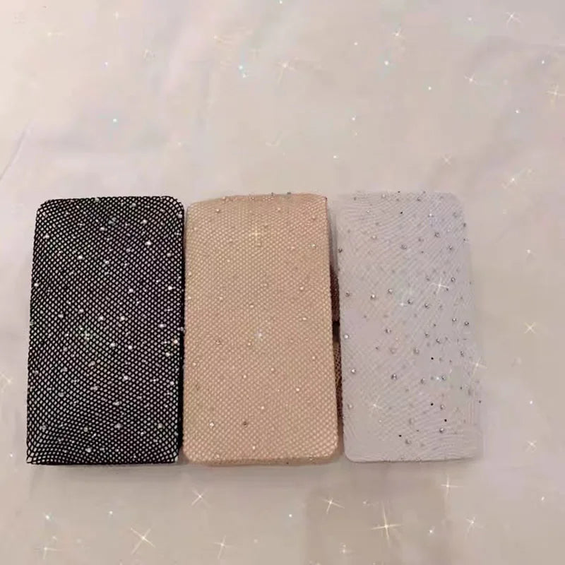 Pantimedias de Rejilla con Diamantes para Mujer, Medias de Red Brillantes a la Moda, Ajustadas de Nailon para Verano