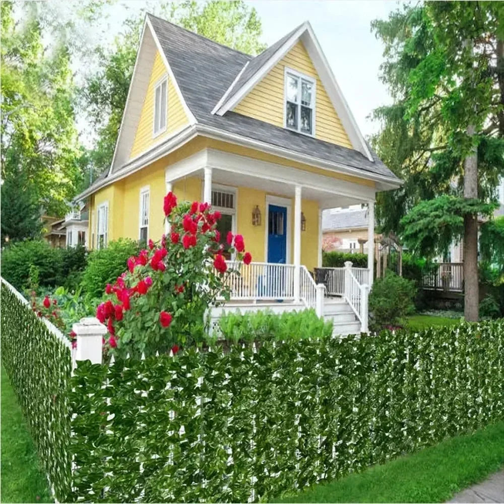 Paneles de Valla de Hoja Verde de Hiedra Artificial, Pantalla de Privacidad Falsa para Hogar y Jardín, Decoración de Balcón - 1x3m