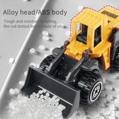 Set de 6 Camiones de Juguete de Aleación para Niños – Vehículos de Construcción: Excavadora, Tractor, Cargador y Más