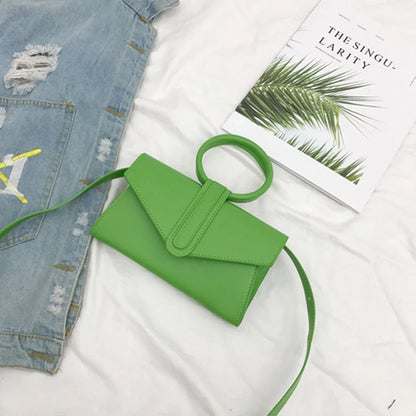Bolso de Mano para Mujer, Diseño Simple y Elegante, Bolso de Cuero PU de Lujo, Color Sólido, Clutch de Moda