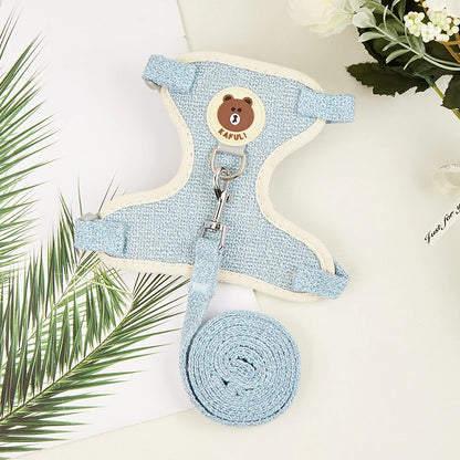 Conjunto de Arnés y Correa para Conejo, Chaleco Acolchado para Mascotas, Accesorios Lindos para Caminar al Aire Libre