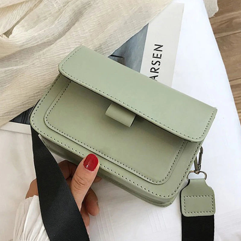Bolso Cuadrado Pequeño para Mujer Retro Versátil con Correa Ancha de Hombro y Gran Capacidad
