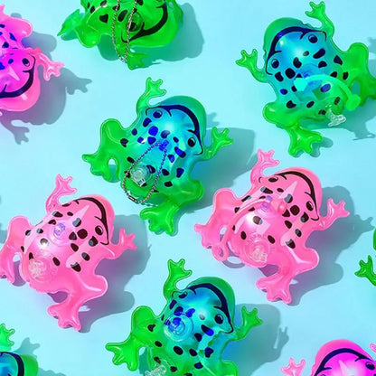 Miniglobo de Rana que Brilla en Rosa - Juguete Inflable Duradero para Niños y Adolescentes