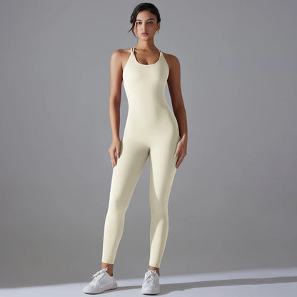 Bodycon Enterizo Deportivo Sin Espalda para Mujer - Push-Up, Yoga y Fitness