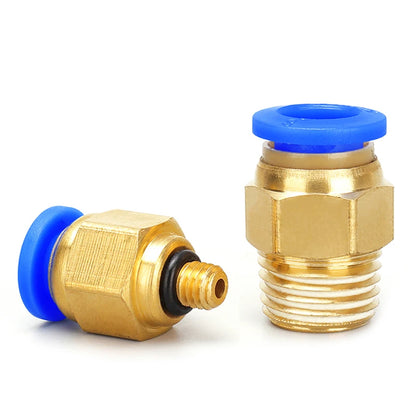 Juego de 50 Conectores Rápidos Pneumáticos PC - Adaptadores de Aire con Rosca Macho 1/8", 1/4", 3/8", 1/2"