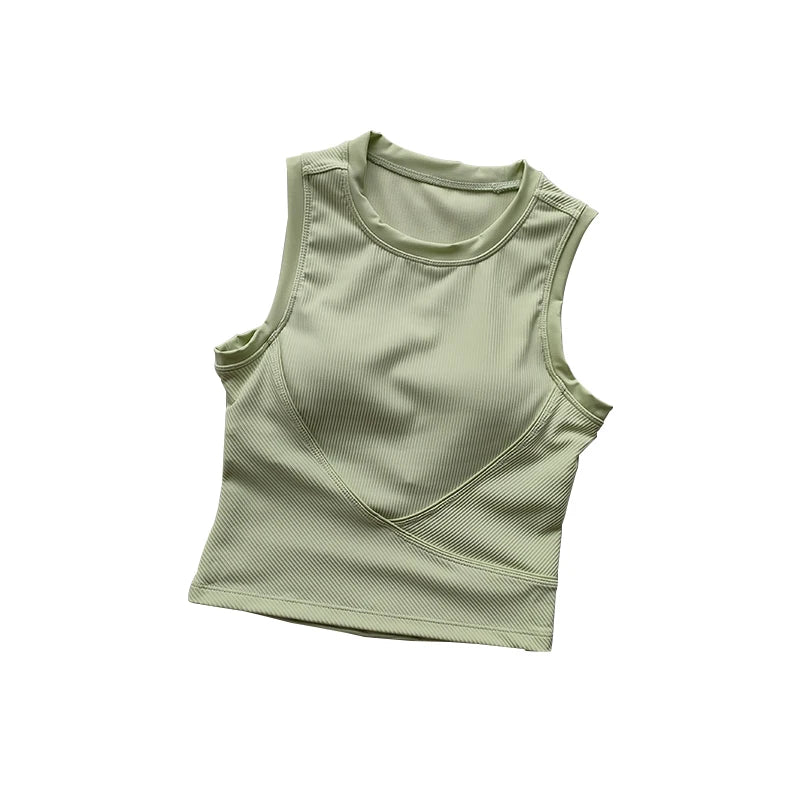 Traje de Yoga, chaleco con tirantes, almohadilla para el pecho, sujetador deportivo para cubrir el pecho, ropa para correr para mujer, Top ajustado y adelgazante para Fitness
