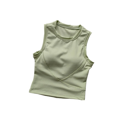 Traje de Yoga, chaleco con tirantes, almohadilla para el pecho, sujetador deportivo para cubrir el pecho, ropa para correr para mujer, Top ajustado y adelgazante para Fitness