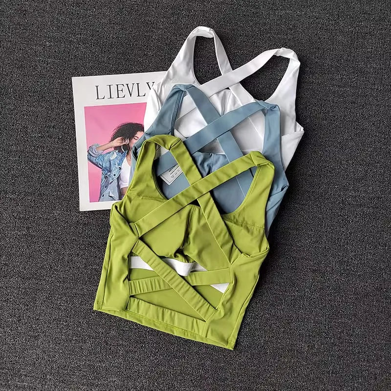 Sujetador deportivo de realce para mujer, ropa interior deportiva, chaleco transpirable para correr, Bralette, ropa de gimnasio