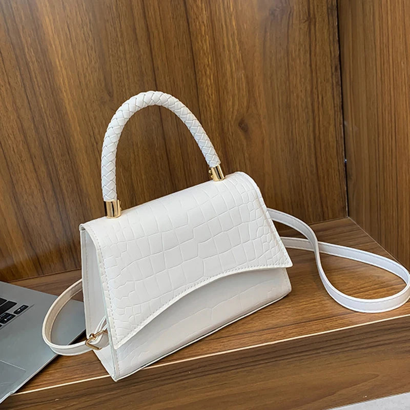 Bolso de hombro de estilo occidental Retro para mujer, versión coreana, patrón de cocodrilo, bolso cuadrado pequeño, moda Simple, Crossbod