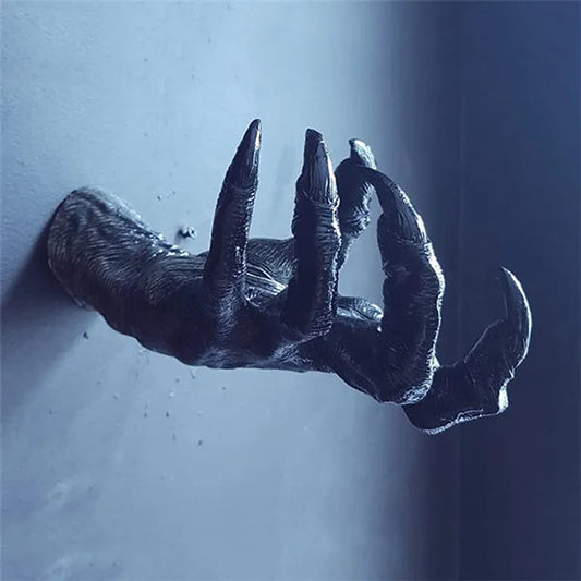 Estatuas Creativas de la Mano de Bruja Gótica en Resina, Adorno Estético para Llaves en Pared, Perchero para Bolsos, Esculturas de Arte en Pared para Decoración del Hogar