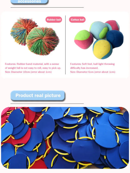 Juguetes de Lanzar y Atrapar para Niños - Juego Sensorial al Aire Libre, Anillo Rebotador con Pelota Elástica