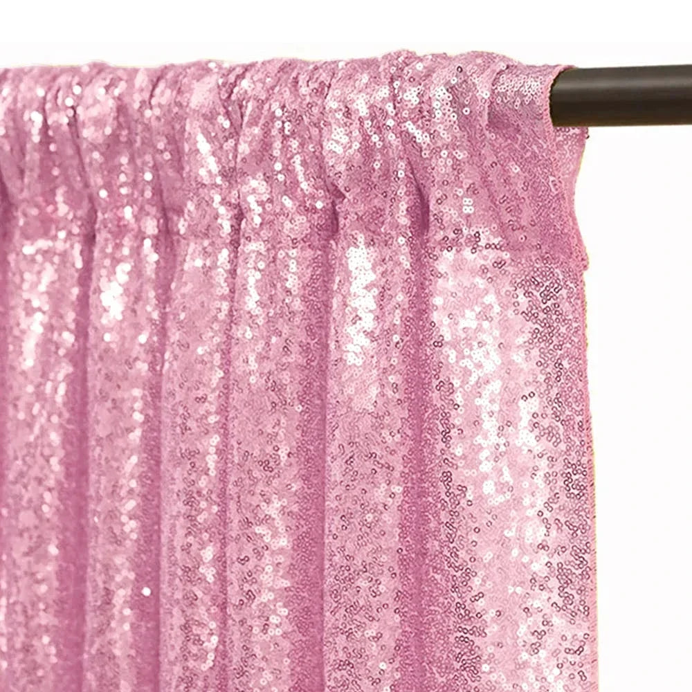2x8ft Sparkly Sequin Backdrop Curtain Rose Gold Glitter Backdrop Curtains for Wedding Birthday Christmas Baby Shower Party Decor