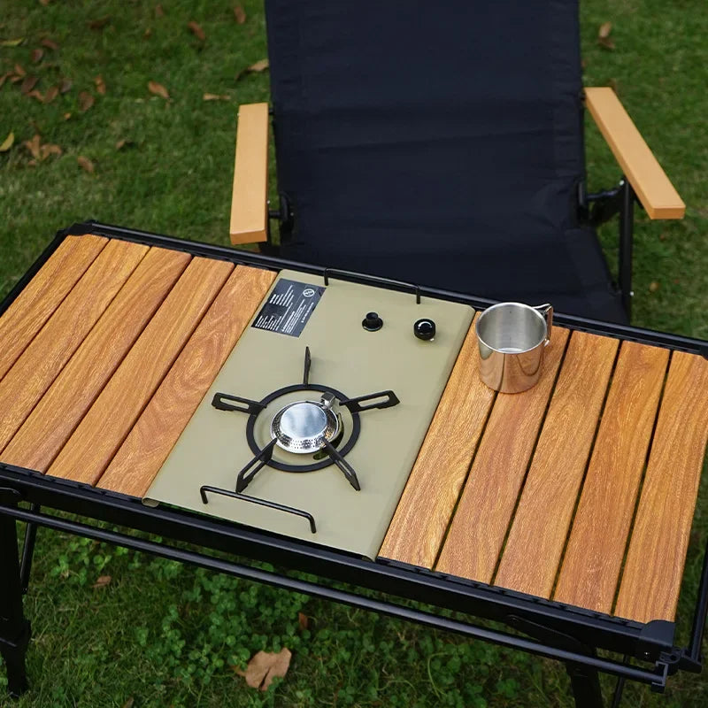 Mesa plegable KRC-MESA DE MADERA IGT, ligera y portátil para camping, barbacoa, picnic al aire libre y pesca, 2024