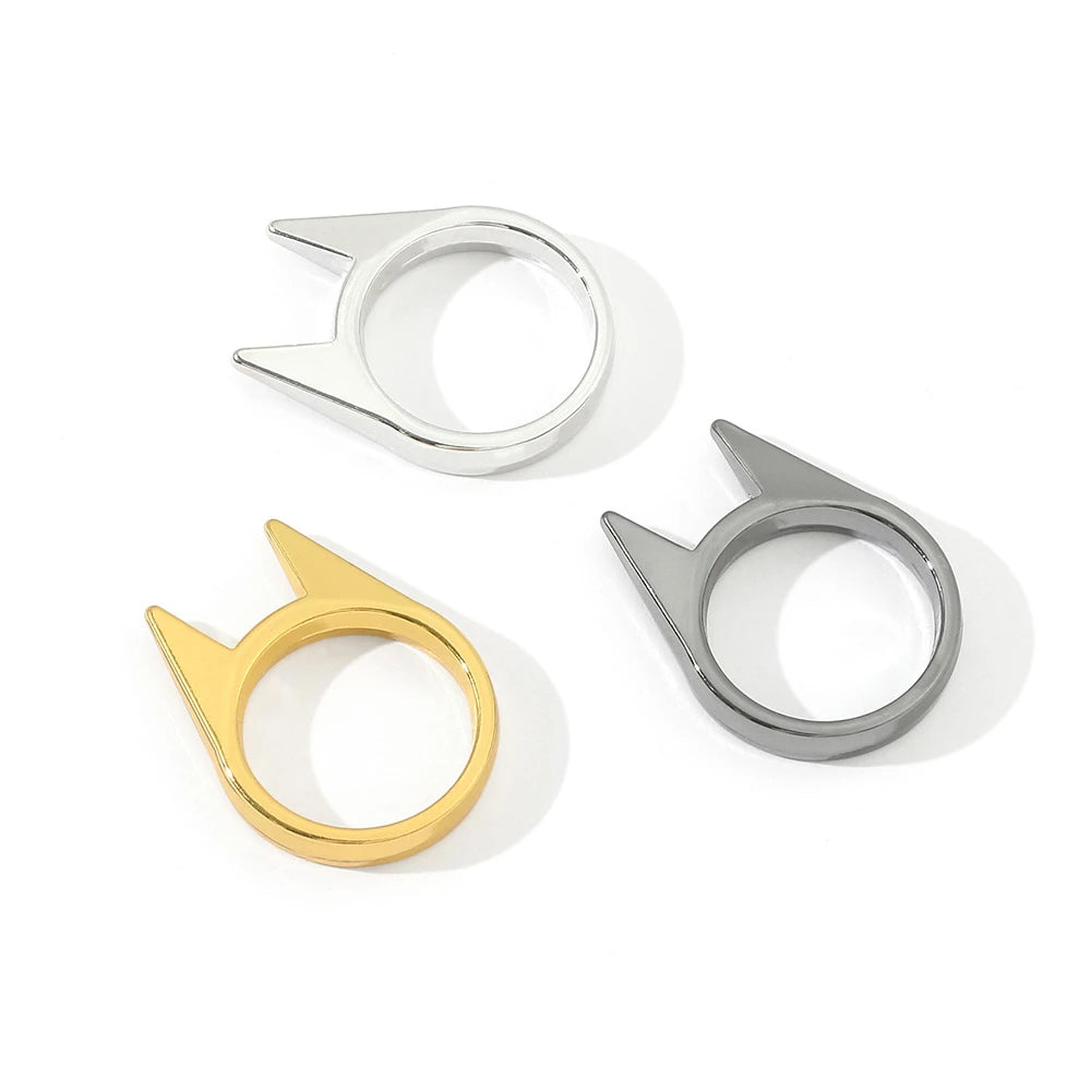 Anillo de Autodefensa de Supervivencia al Aire Libre para Hombres y Mujeres, Anillo Portátil de Autodefensa, Anillo Protector de Dedo para Arma, Senderismo y Camping, Joyería