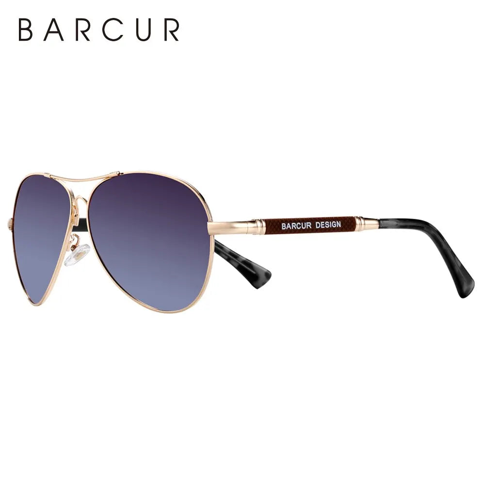 Gafas de Sol BARCUR con Montura de Diseño Memery - Lentes Polarizadas para Hombres, Gafas de Sol para Mujeres con Lentes Gradientes Piloto y Tonos Espejados