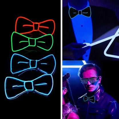 Tirantes con Luz LED y Pajarita - Accesorios para Fiesta, Bodas y Eventos - Suspenders Luminosos para Hombres y Mujeres