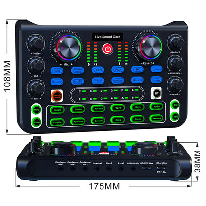 Mezclador de Sonido Portátil Profesional X60 con Tarjeta de Sonido en Inglés - Compacto y Conveniente para Transmisiones en Vivo y Canto en KTV