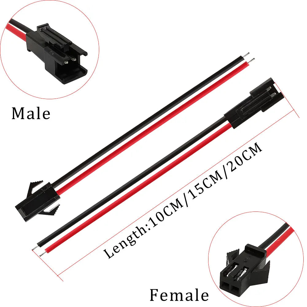 Conectores LED SM JST de 2/3/4/5/6 Pines, Cable Adaptador para Tirar LED, 5 Pares (10 Piezas) Conector Macho y Hembra