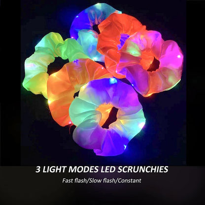 Scrunchies LED Brillantes - 1/10 PCS de Diademas Luminosas para Niñas | Accesorios de Fiesta Iluminados