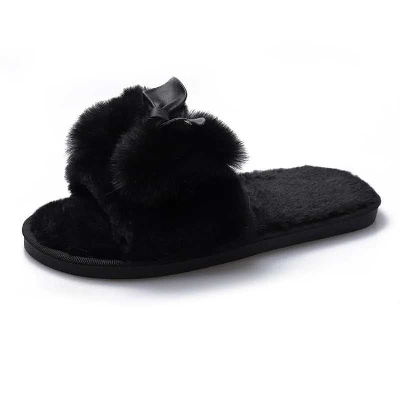 Zapatillas de Casa de Piel Sintética para Mujer | Cómodas y Elegantes en Negro y Rosa