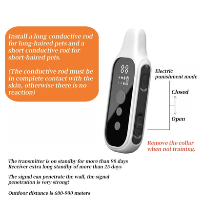 Collar de entrenamiento Digital para perros de 800m, resistente al agua, recargable, Control remoto, mascota con pantalla LCD para todos los tamaños, sonido de vibración de choque
