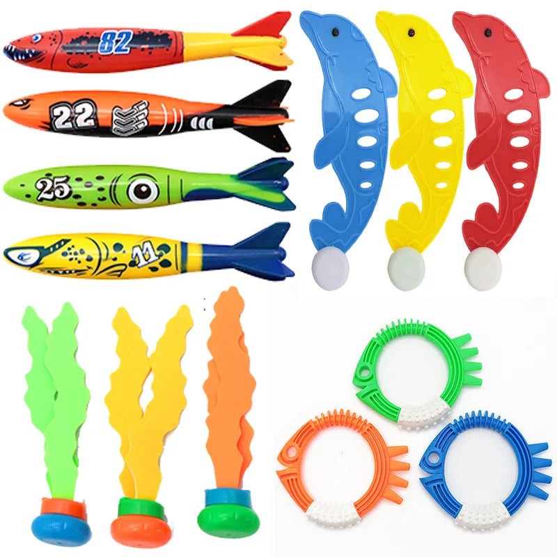 Juguetes de Buceo para Niños | Delfines, Peces, Cohetes y Diamantes para Caza de Tesoros en Piscina