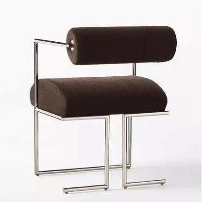 Silla de comedor de diseño minimalista para sala de estar, sillón moderno y simple de acero inoxidable, respaldo creativo para el hogar, silla medieval de ocio