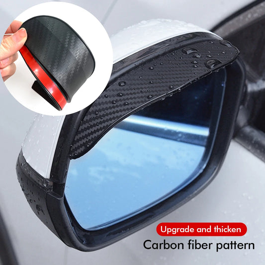 2PCS Visera Protectora para Retrovisor - Protector Antilluvia de Fibra de Carbono para Espejo Retrovisor de Auto