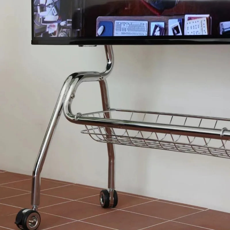 Soporte de TV con ruedas para el hogar, colgador de monitor, muebles simples montados en el suelo, nórdico