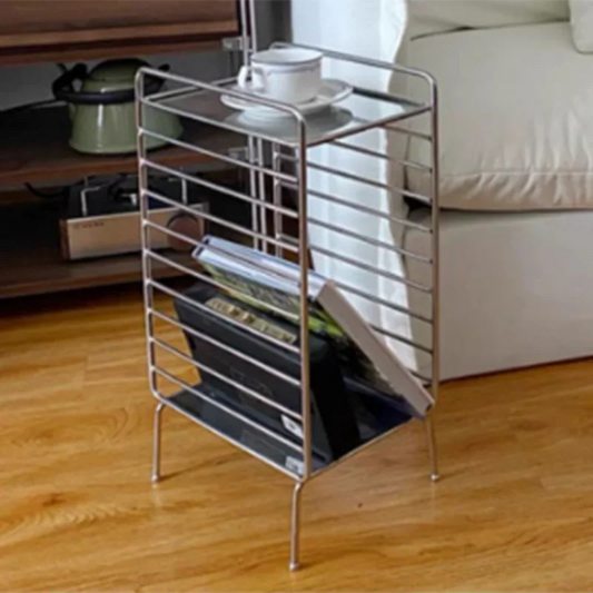 Mesa de centro pequeña de hierro nórdico, diseño minimalista para sala de estar, dormitorio o sofá