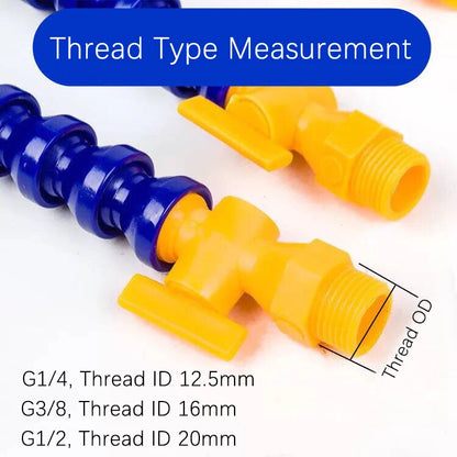 Tubo Neumático Flexible de Plástico con Rosca Macho BPS - 1/4", 3/8", 1/2" para Máquinas CNC y Tornos