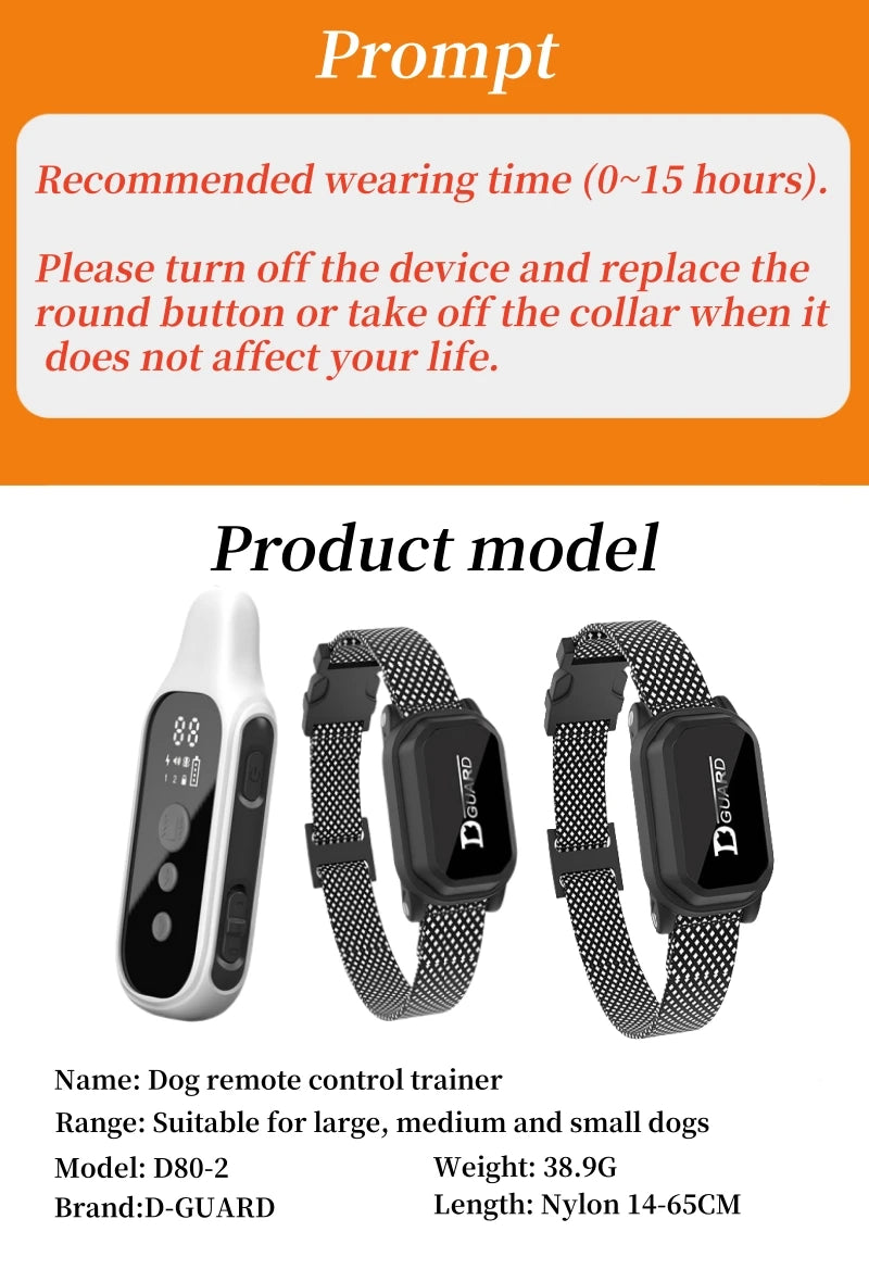 Collar de Entrenamiento para Perros Digital de 800m, Impermeable, Recargable, con Control Remoto y Pantalla LCD para Perros de Todos los Tamaños, Shock, Vibración y Sonido