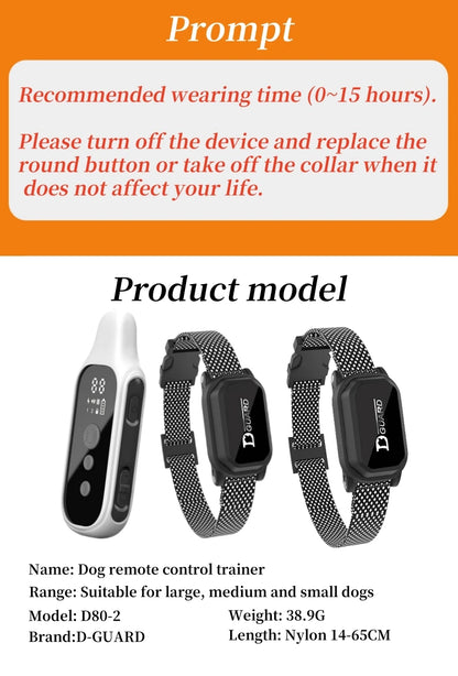 Collar de Entrenamiento para Perros Digital de 800m, Impermeable, Recargable, con Control Remoto y Pantalla LCD para Perros de Todos los Tamaños, Shock, Vibración y Sonido