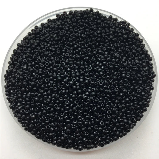 Cuentas de Semillas de Vidrio Checo para Joyas - Abalorios Negros de 2mm, 3mm y 4mm para DIY