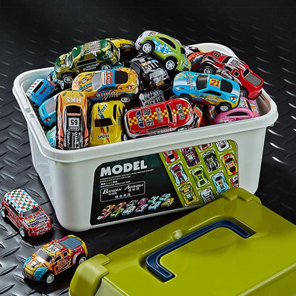 Set de 20/30/50 Coches de Aleación con Caja de Almacenamiento, Vehículos de Juguete de Retroceso Coloridos para Niños, Ideal para Regalos de Cumpleaños