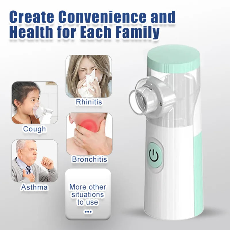 Nebulizador Médico Portátil Mini - Inhalador para Asma y Enfermedades Respiratorias, Terapia en Casa para Adultos y Niños