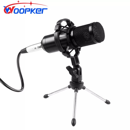 Kit de Micrófono Profesional de Condensador Woopker BM 800 con Soporte Amortiguador y Trípode - Grabación de Estudio y Radiodifusión