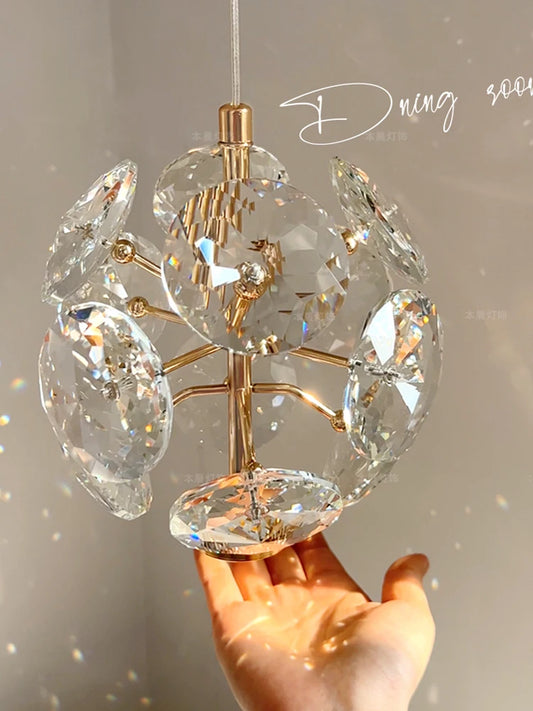 Candelabro Pequeño de Cristal K9 Puro, Lámpara de Pared de Lujo para Pasillo, Decoración Moderna para Bar