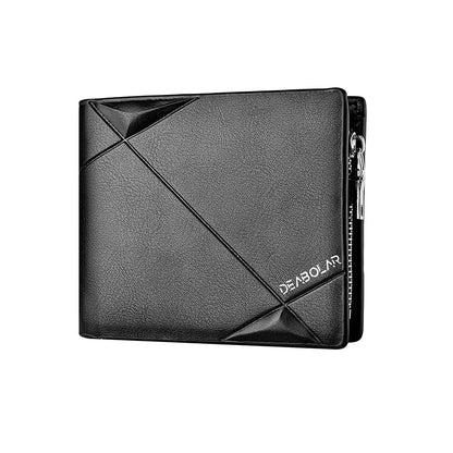Cartera Corta para Hombre, Tarjetero de Alta Calidad con Bolsillo para Monedas y Cremallera, Diseño Casual y Multifuncional