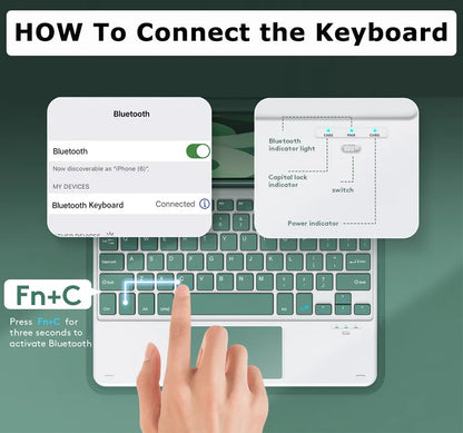 Teclado inalámbrico ultradelgado con Bluetooth, periférico ultrafino para iPad Pro, Xiaomi, Samsung, compatible con español, portugués e inglés