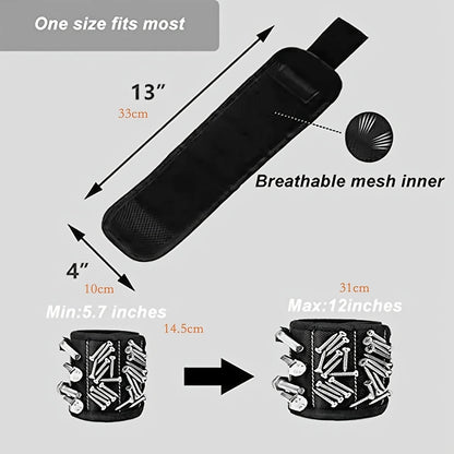 Pulsera magnética para sujetar tornillos, clavos, brocas de perforación, soporte para herramientas de muñeca, cinturones con imanes fuertes, artilugios geniales para hombres y mujeres
