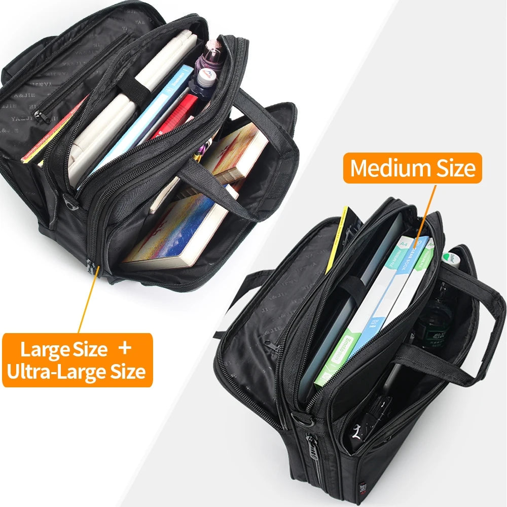 Maletín de Gran Capacidad para Hombre – Bolsa de Negocios para Laptop de 15.6", 17" y 19", Bolsa de Hombro de Lona con Compartimentos de Organización