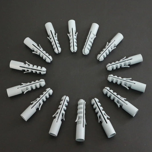 Anclajes de Pared de Plástico 4-16MM - Tornillos de Expansión para Yeso y Madera sin Tapa - Paquete de 100 Piezas