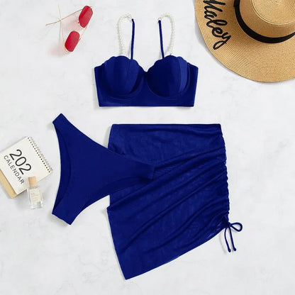 Traje de Baño de Color Sólido para Mujeres: Off Shoulder, Sexy y de Algodón