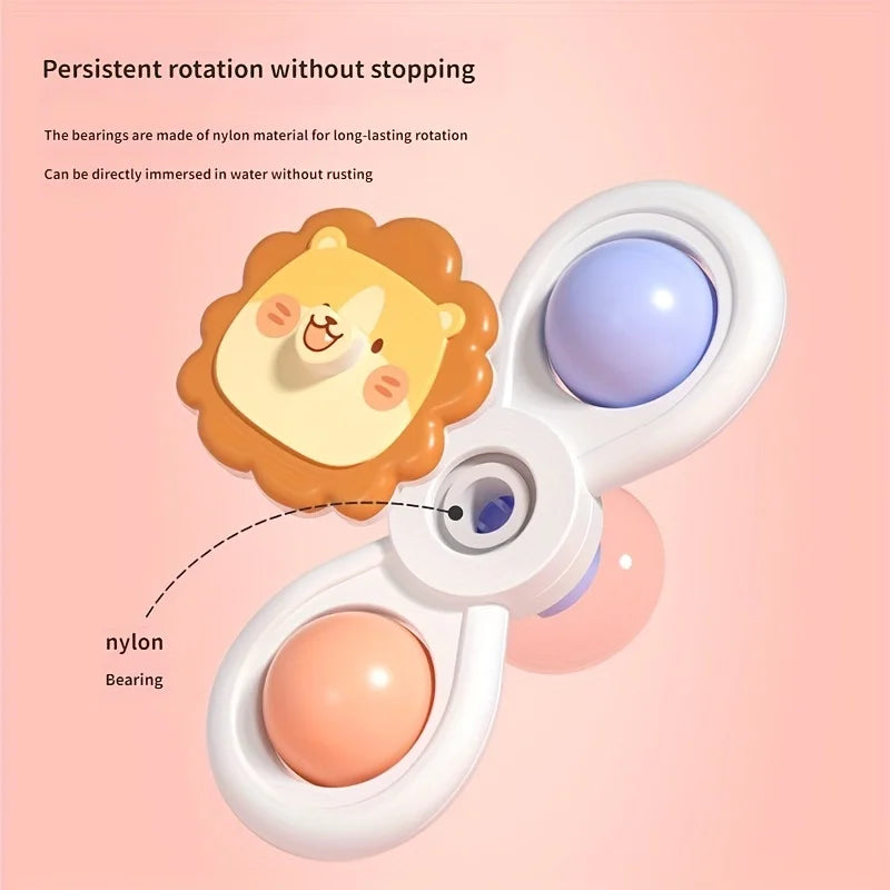 3PCS Juguetes de Baño con Ventosa para Bebés - Juguetes Educativos Divertidos con Sonido y Rotación para Niños, Juego Sensorial y Antiestrés