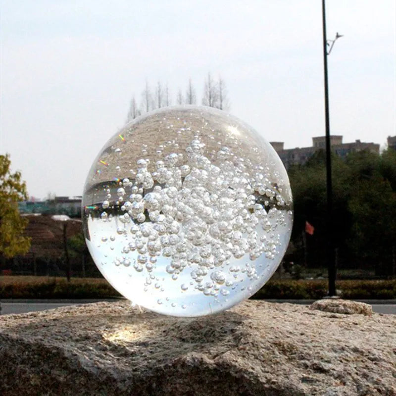 Bola de Burbuja de Cristal Transparente - Esfera Feng Shui para Oficina y Decoración del Hogar en Varios Tamaños