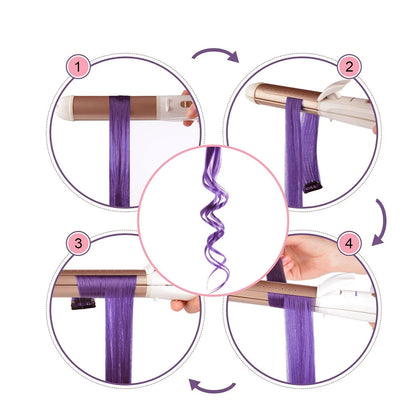 6 Piezas/Paquete Extensiones de Cabello con Clip de Colores para Fiesta, Destellos para Niñas, 22 Pulgadas, Cabello Sintético Liso