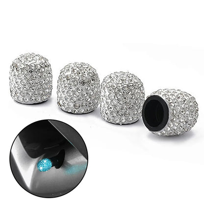 Tapas de Válvula para Llantas con Diamantes (4 piezas) – Cubierta de Válvula Antipolvo Brillante para Coche