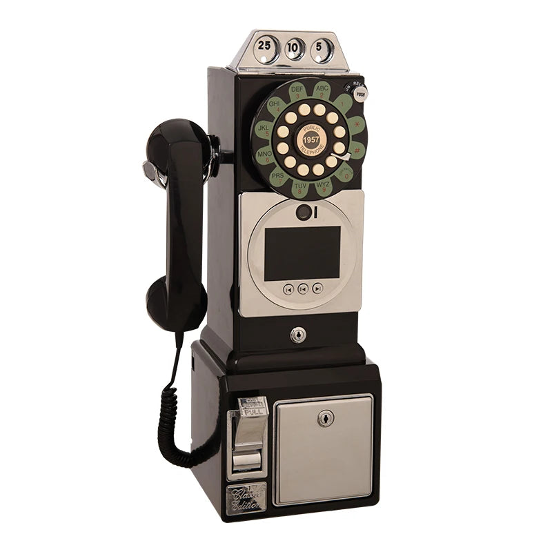 Libro de Mensajes de Video y Audio Retro para Bodas – Cabina Telefónica para Mensajes de Bendición y Registro de Invitados, Disponible en Negro y Rojo