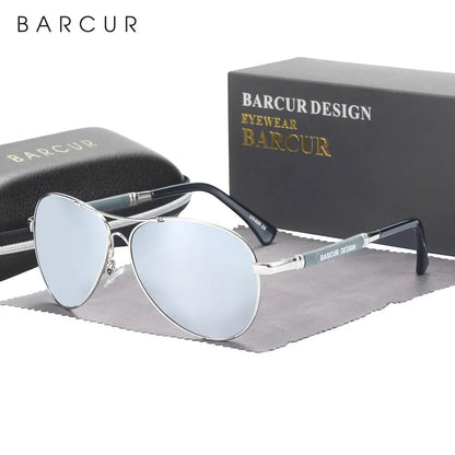 Gafas de Sol BARCUR con Montura de Diseño Memery - Lentes Polarizadas para Hombres, Gafas de Sol para Mujeres con Lentes Gradientes Piloto y Tonos Espejados
